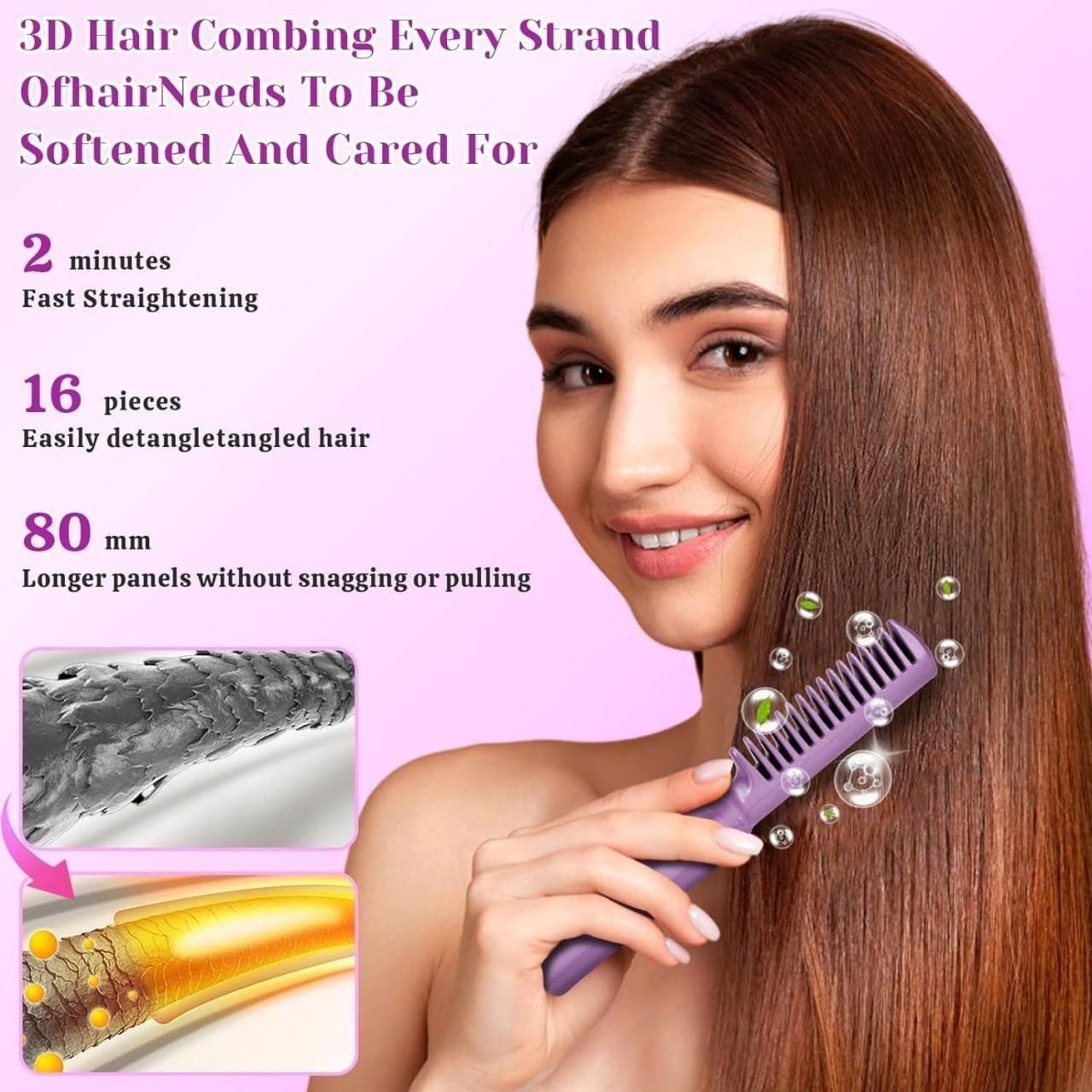 Mini Hair Straightener Comb – Cordless & Rechargeable | Meneflix™
