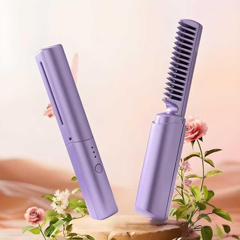 Mini Hair Straightener Comb – Cordless & Rechargeable | Meneflix™